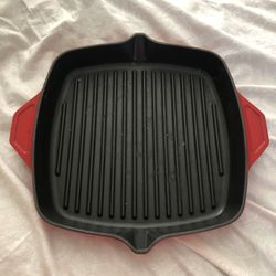 12” French Cast Iron Enamel Grill Pan 