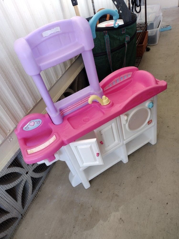 Step2 Love & Care Deluxe Baby Doll Nursery Playset for Kids, Compact Nursery Playset, Washer, Sink,