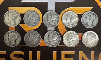 1937 to 1946 Silver Dime Set - Mercury to Roosevelt