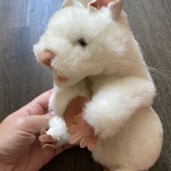 Folkmanis White Mouse Rat Hand Puppet Plush Folktails Realistic Long Tail Plushy