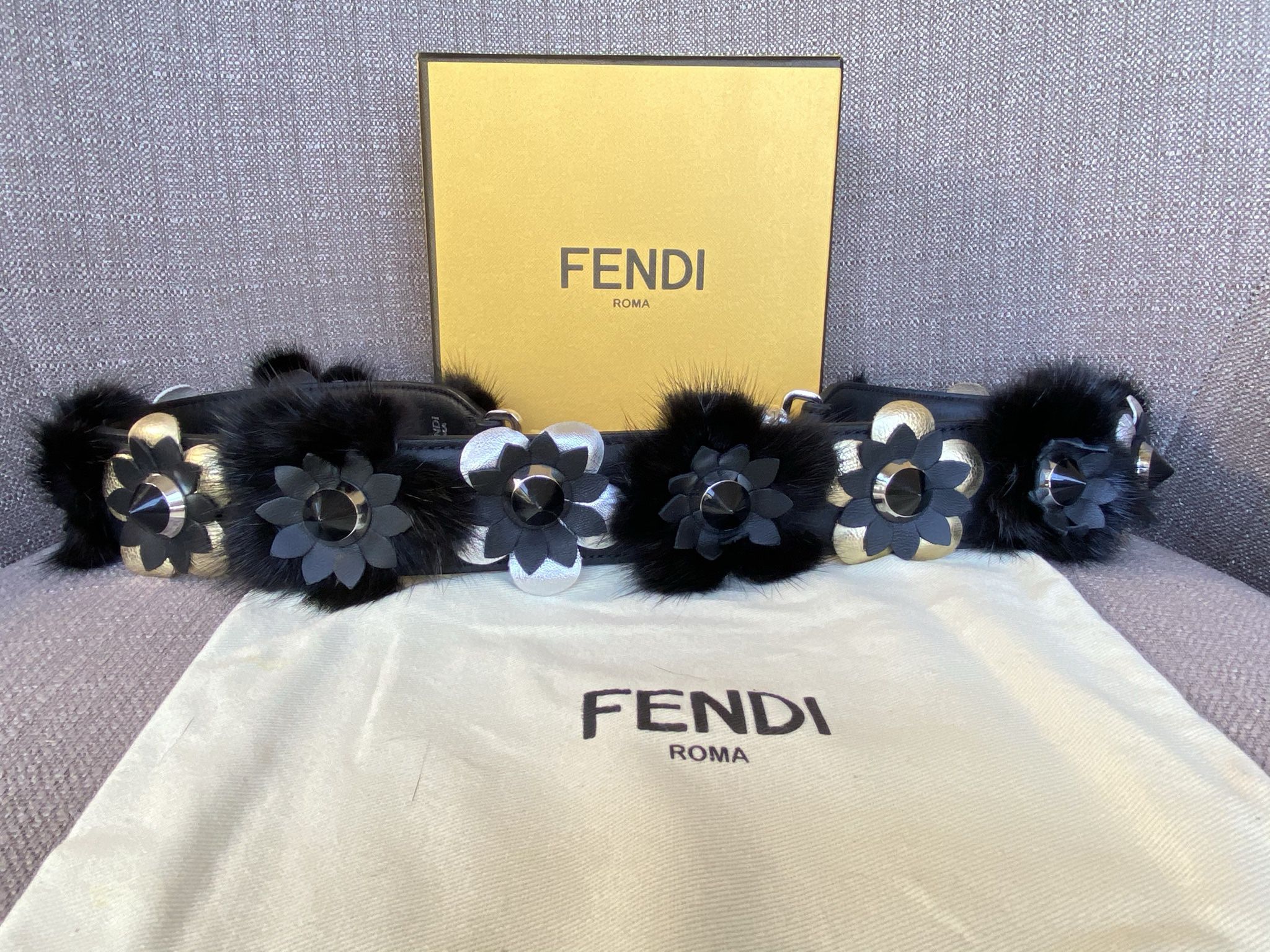 Fendi Black Leather Bronze Hardware Shoulder Strap Snap Clasp Doctor B —  Labels Resale Boutique