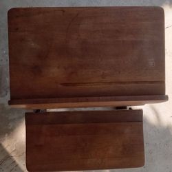ANTIQUE IRON AND WOODEN SCHOOL ROW DESK