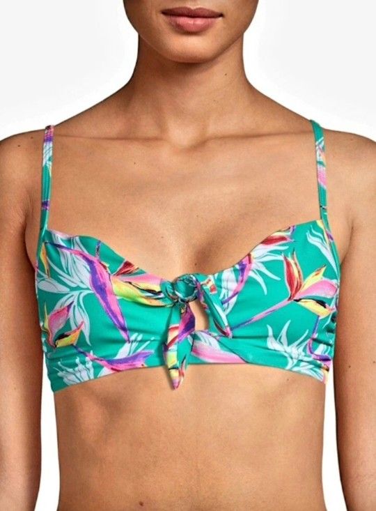 No Boundaries Women's Junior's Floral Bikini Top Sz L ( 11 - 13 )