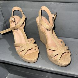 Gold Wedge Heels 6.5
