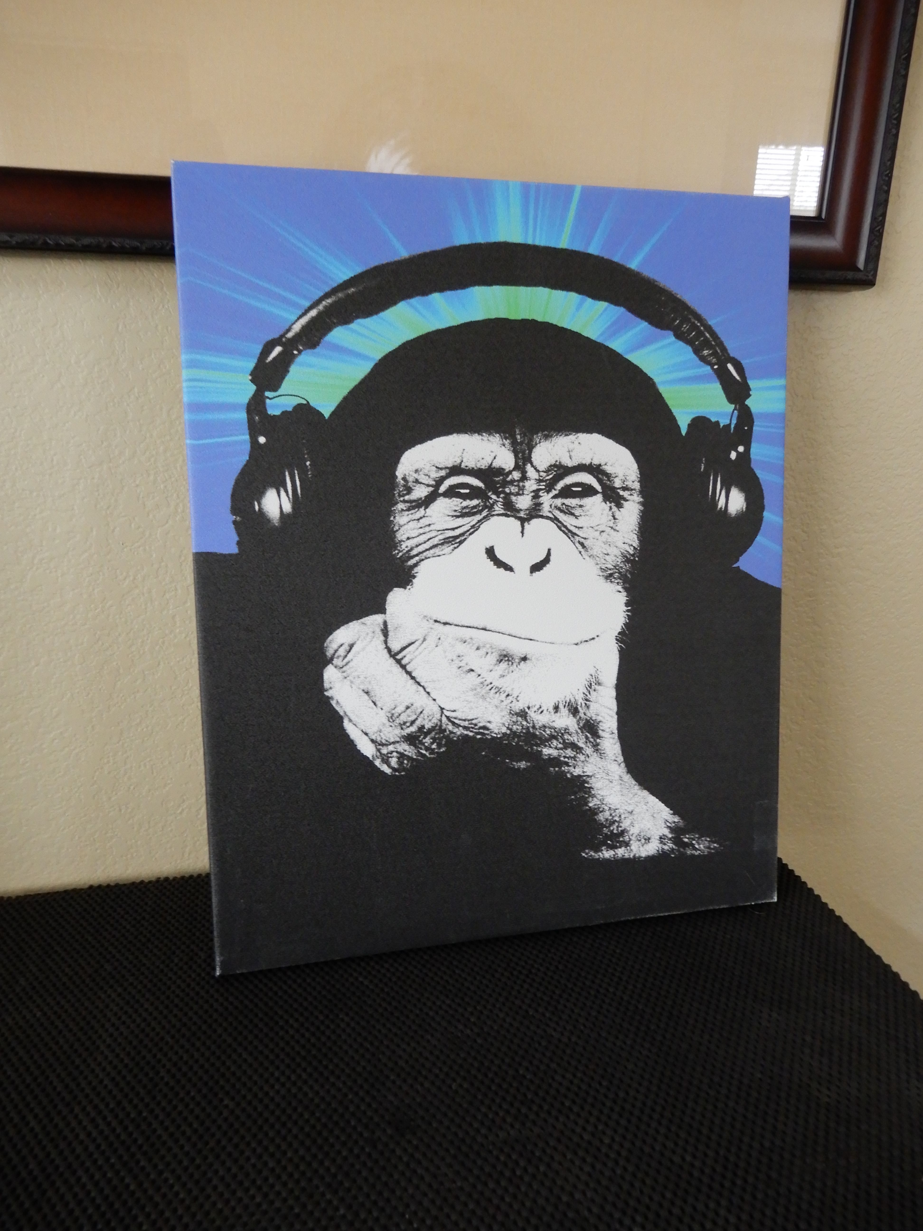 Headphone Monkey Home Decor Canvas Print