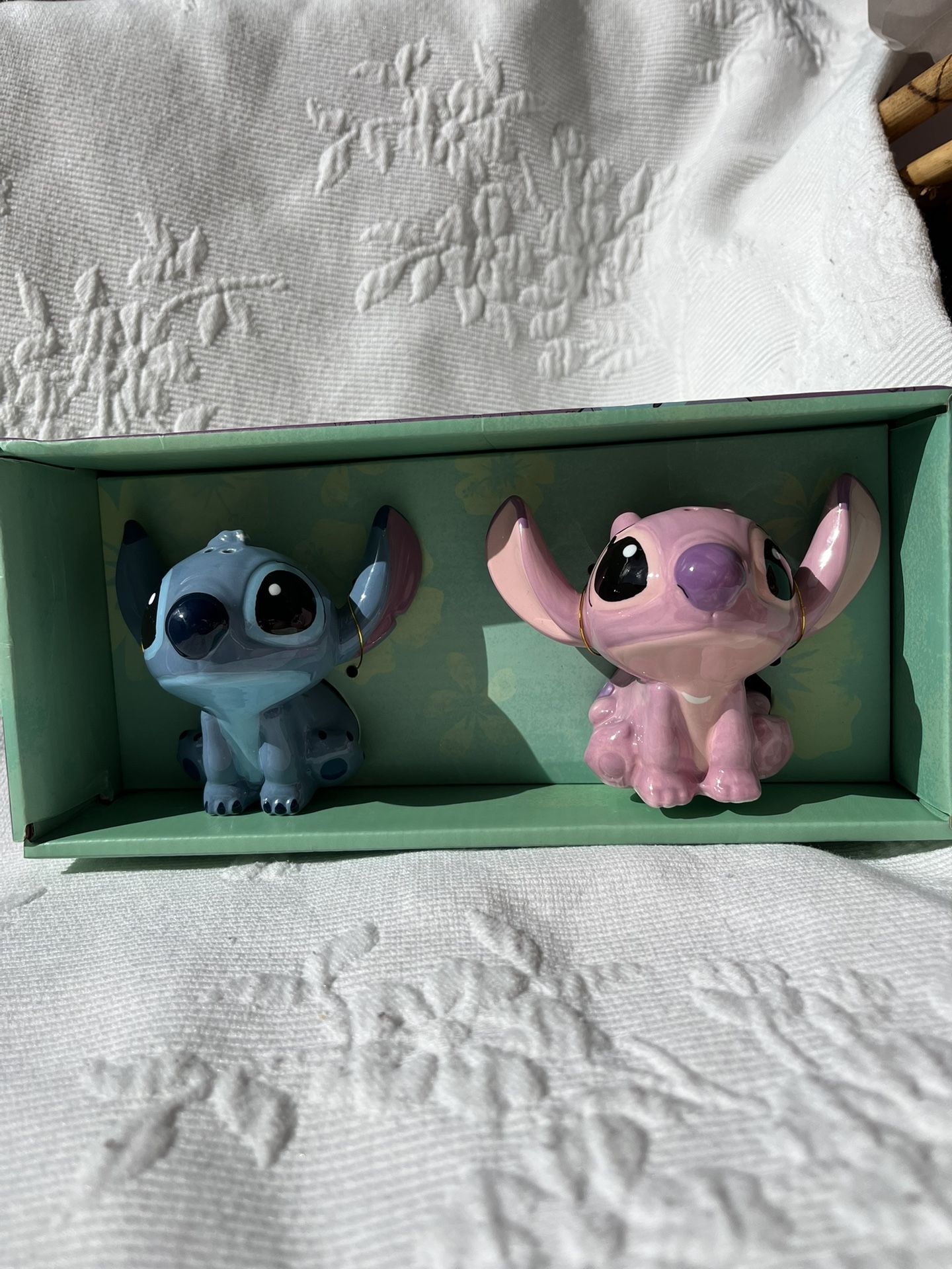 Disney Stitch & Angel Salt And Pepper Shakers. Eyes-wide Open Version