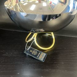 Round Footed Bowl Brass & S/S Shiny 23 cm