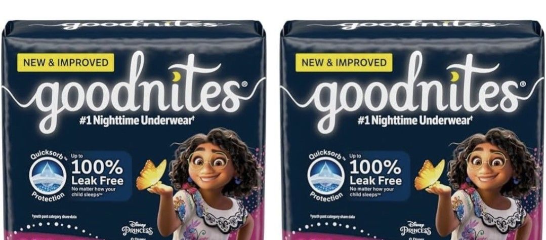 Goodnites Girls' Nighttime Bedwetting Underwear, Size S/M (43-68 lbs), 66 Count