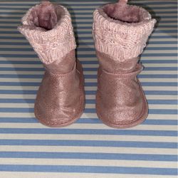 Infant Pink Sparkly Boots Size 9-12 Months 