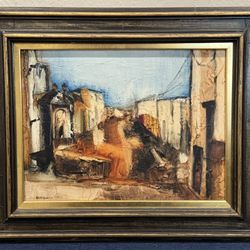 CAROLE MOSKOWITZ 1964 Oil Painting "Calle Pila Seca, San Miguel de Alle Allende"
