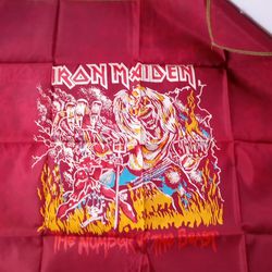 Vintage 80's IRON MAIDEN  The Number Of The Beast HEAVY METAL Flag/Banner/Tapestry NEW OLD STOCK 