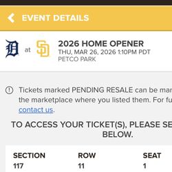 Padres Vs Tigers Opening Day 3/26