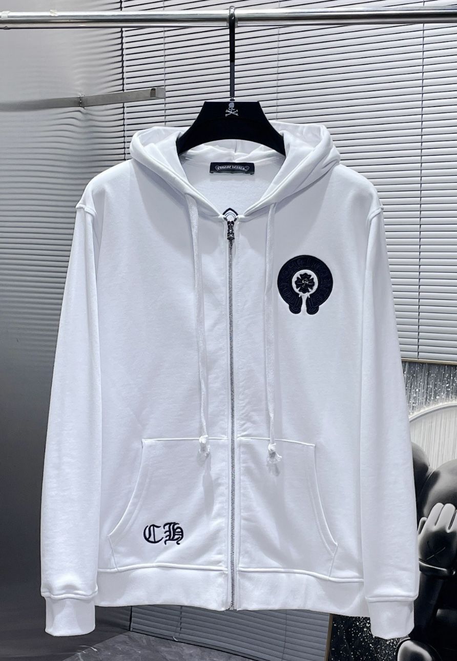 Chrome Hearts White Zip Up