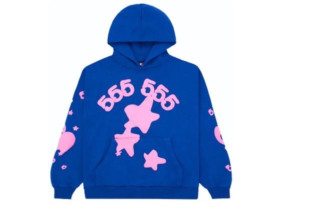 555 blue pink mix spider hoodie