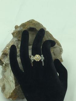 925 STER Silver Tri Color Diamond Ring 9.75