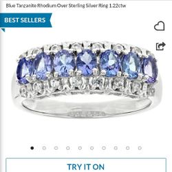 Blue Tanzanite and Cz Ring