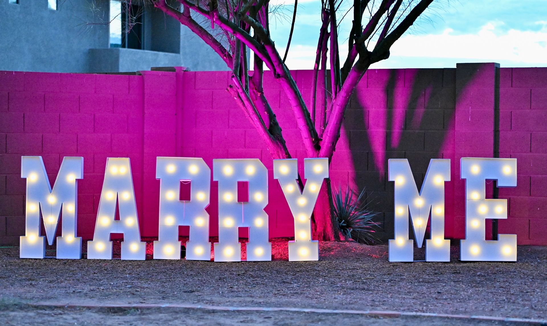 Marry Me Marquee Letters