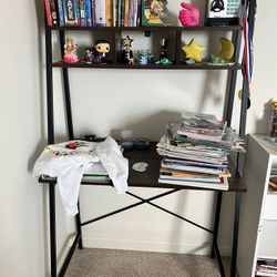 Modern Black Ladder Shelf Desk – Excellent Condition - pick up only