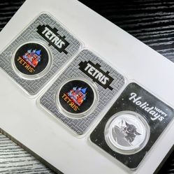 Tetris And Baby Yoda Silver Coins In TEP