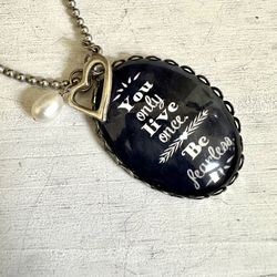You Only Live Once Pendant Charm Necklace 