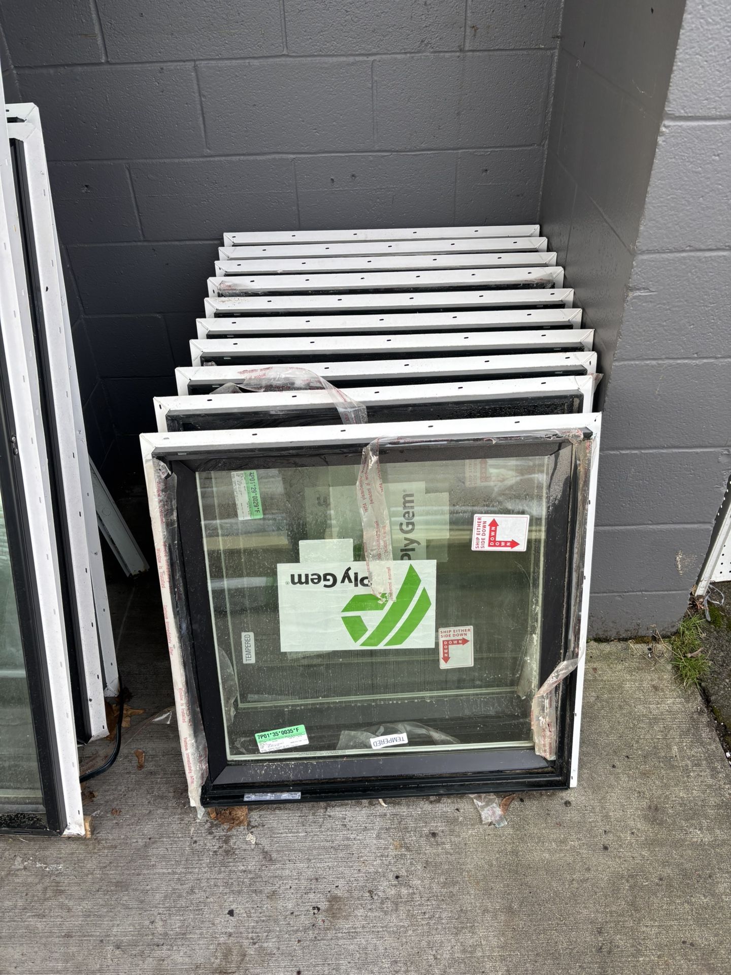 PlyGem black Exterior White Interior Fixed Windows 