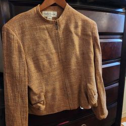 Blazer Woman's Twead Like Look Tan/ Orange 14