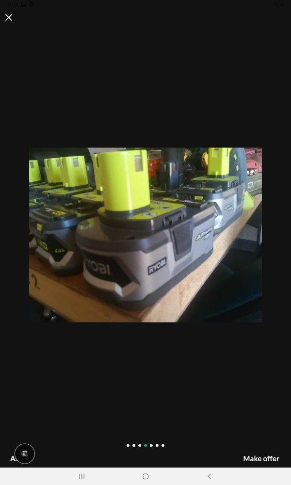 RYOBI 18V LITHLUM 4.0AH BATTERIES BRAND NEW EACH POR UNA