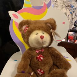 Christmas Teddy Bear Cookie  Russ Toy Plush 8” 