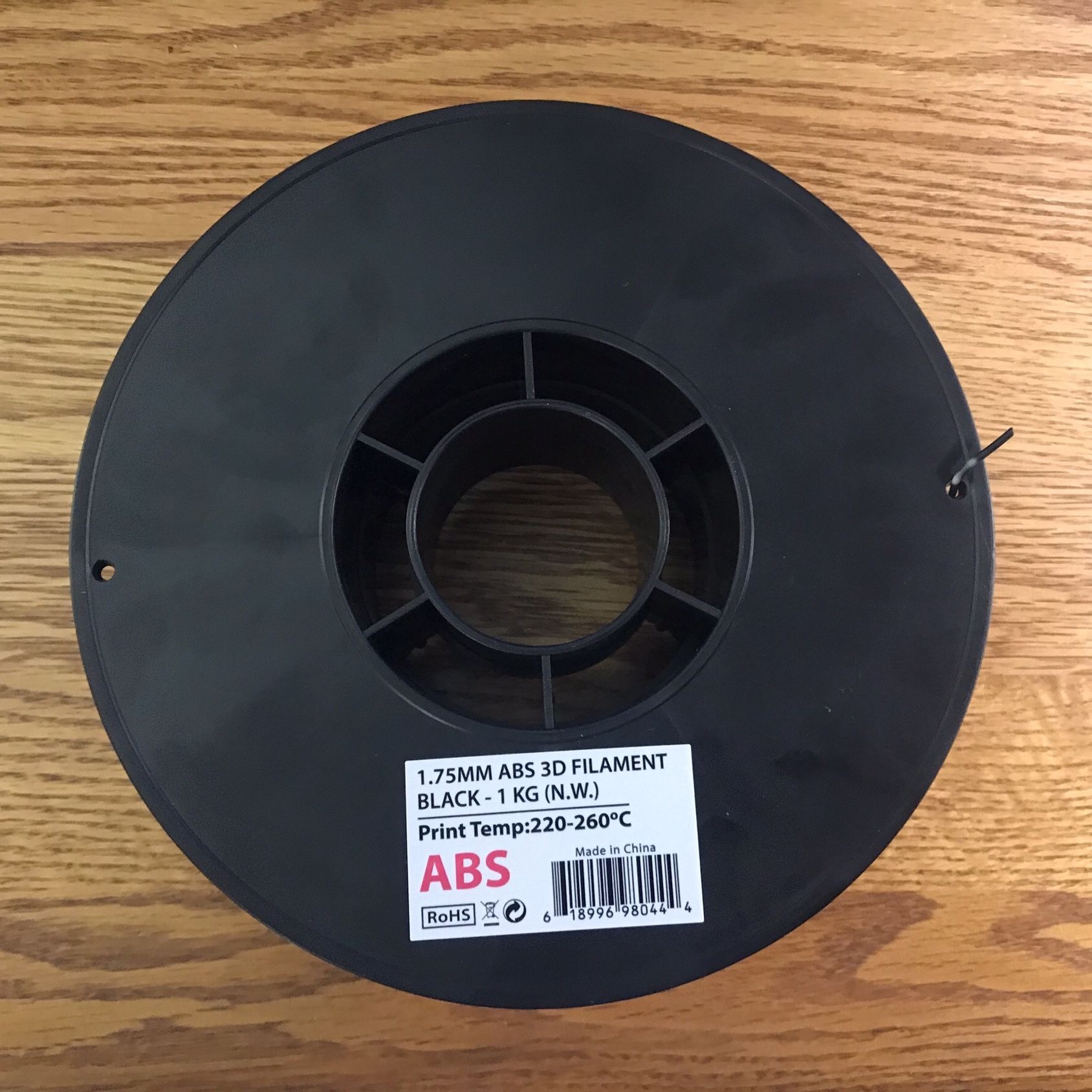 Black ABS 3D Filament 1.75 mm