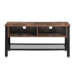 VASAGLE Vintage TV Stand, TV Cabinet with Net Storage Shelf, Console with 2 Storage Compartments, Easy Assembly ULTV92X