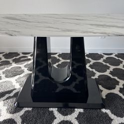 63” Dining Table for 6, Modern Dining Table Set for 6, Faux Marble Table Top, Price Negotiable