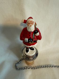 Vintage 1991 Santa Claus Wine Bottle Stopper