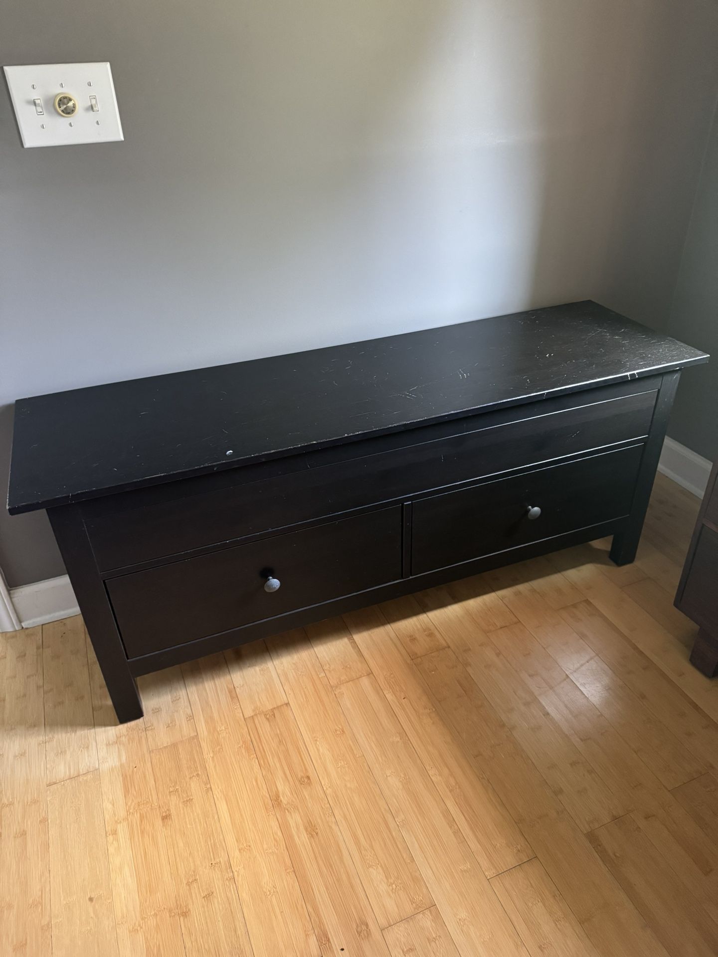 IKEA black storage bench