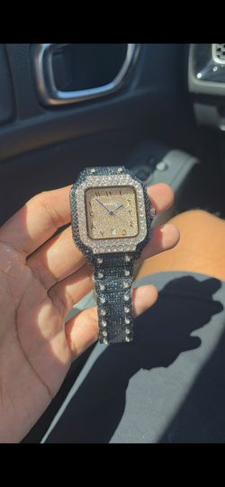 Moissanite Watch 2 tone black
