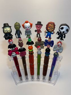 Horror movie themed beaded pens.