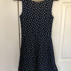 Dress Blue And White Dots