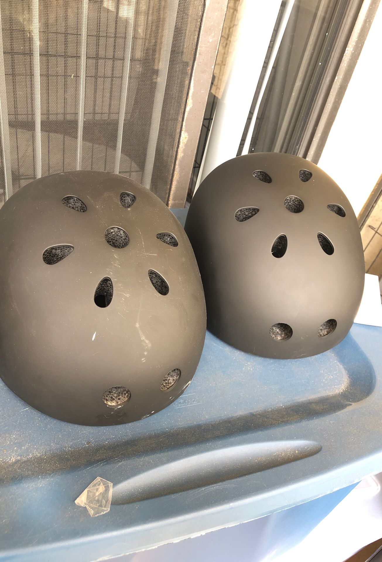 Two helmets