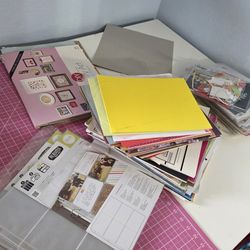 Huge Scrapbooking & Craft Paper Bundle – Cardstock, Albums, Punch Outs + Photo Sleeves Lot