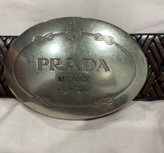 Prada Chocolate Brown Leather Belt
