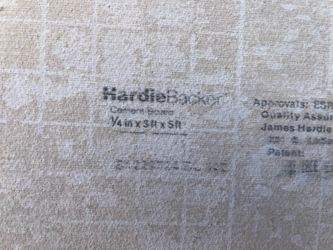 HARDIE BACKER CEMENT BOARD