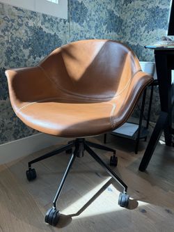 Leather Chair with Wheels