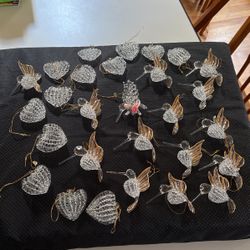 Glass Blown Hummingbirds And Hearts