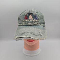 Unbranded Ft. Myers Beach Florida Distressed Adjustable StrapbackHat 1