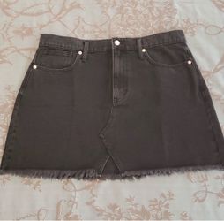 Madewell Rigid Denim A-Line Black Mini Skirt Women Size 32