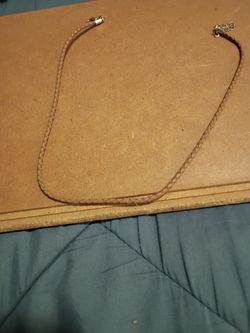 Braided leather necklace