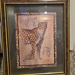 Home Interiors Lion & Cheetah Picture Frame Set of 2 Wall Prints