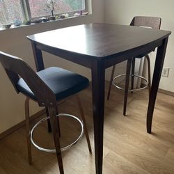 Wooden Dining Table With Two Chairs 