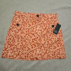 Wild Fable Target Fall Floral Mini Skirt. Autumn Style Floral Skirt. Orange