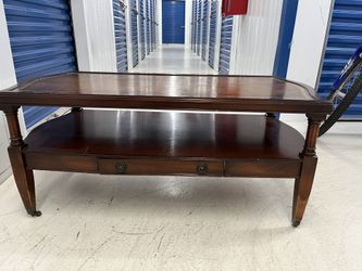 Antique Leather Top Coffee Table