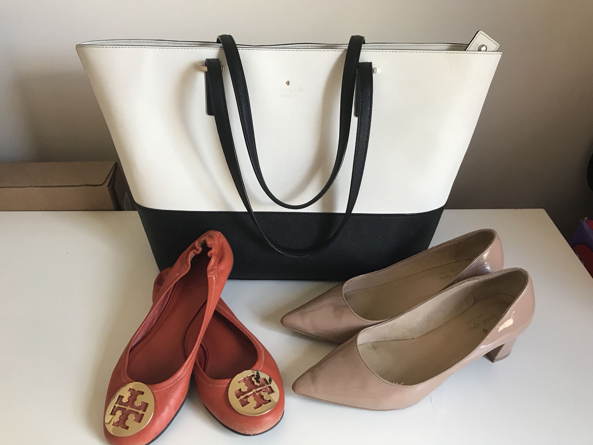 Size:6.5 Tory Burch and Kate Spade shoes with Kate Spade Handbag